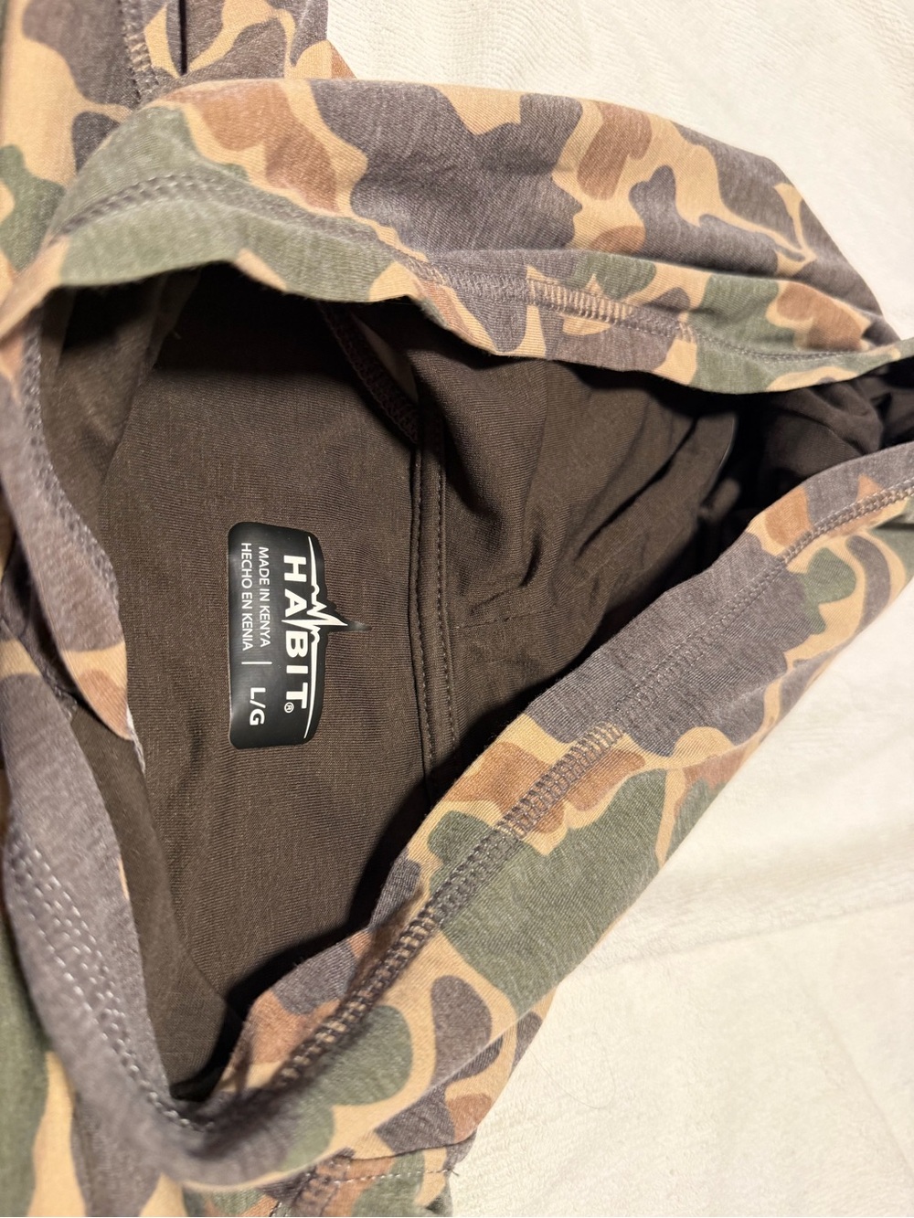 Habit Men's Lightweight Camo Hooded Shirt Jacket - Green/Brown
